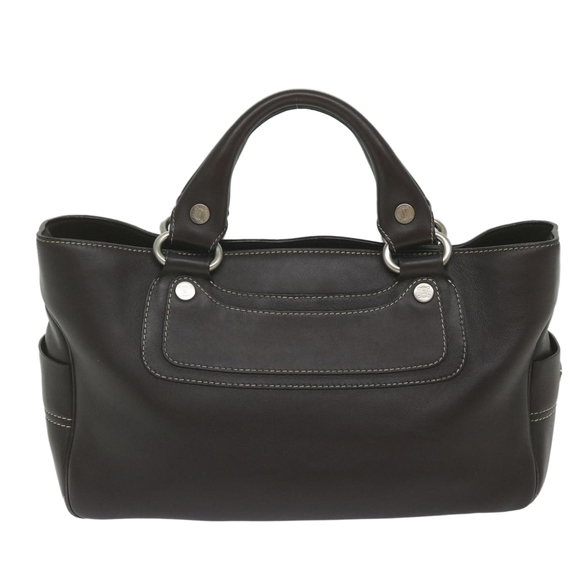 CELINE Hand Bag Leather Brown Auth bs10411 - Picture 2 of 16